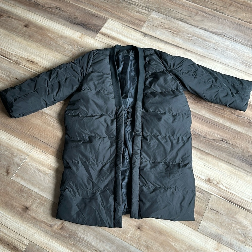 Knee length, kimono puffer jacket, quarter sleeves , Japanese style jacket